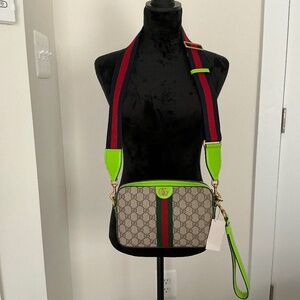 Gucci Ophidia Neon Crossbody & Wristlet w/Removable straps